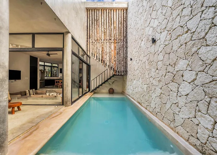 2 Tropical Bohemian Villas-2 Priv Pool-bbq 3a-3b * Tulum