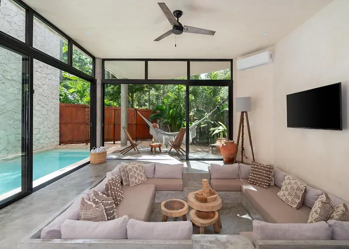 2 Tropical Bohemian Villas-2 Priv Pool-bbq 3a-3b Pousada Tulum