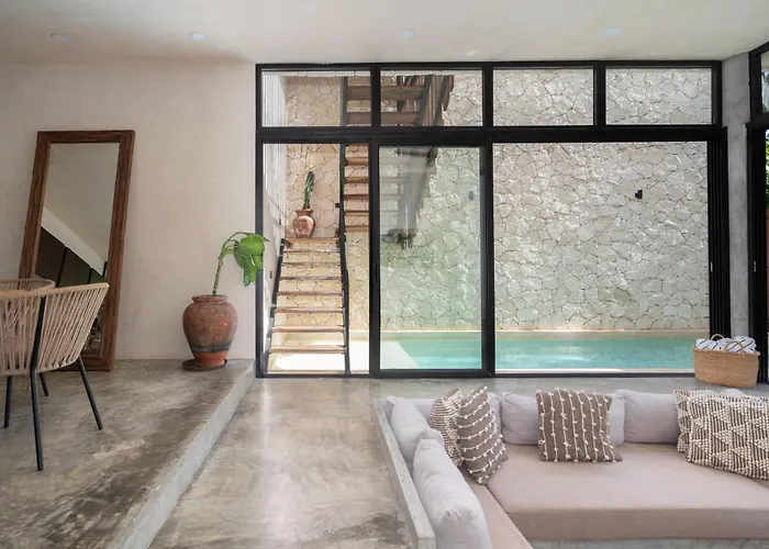 2 Tropical Bohemian Villas-2 Priv Pool-bbq 3a-3b Tulum