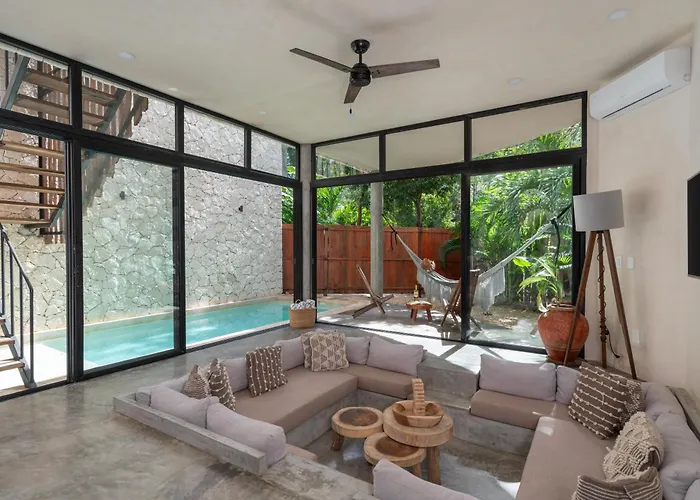 2 Tropical Bohemian Villas-2 Priv Pool-bbq 3a-3b Tulum