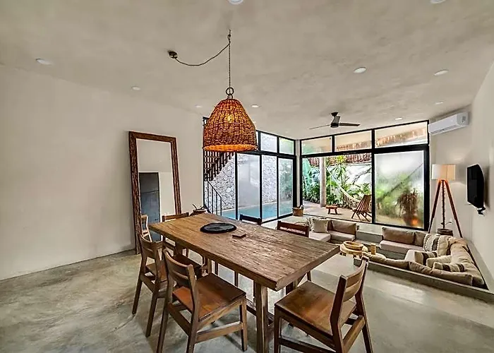 2 Tropical Bohemian Villas-2 Priv Pool-bbq 3a-3b * Tulum